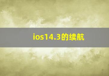 ios14.3的续航